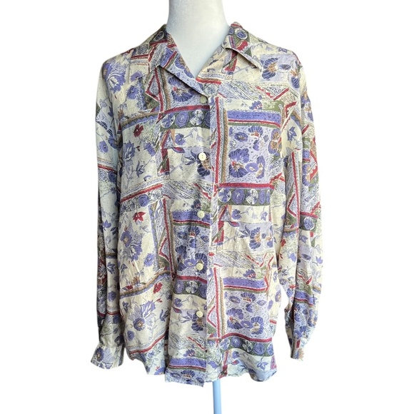 SilkLand Tops - Vintage Silkland Sport 100% Silk Blouse – Size Large